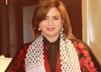 إلهام شاهين تدعم غزة من نيويورك