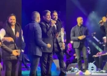 سعد رمضان ونادر الأتات بجانب وائل كفوري في حفله