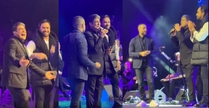 سعد رمضان ونادر الأتات بجانب وائل كفوري في حفله