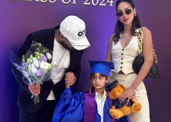 تامر وبسمة يجتمعان مجدداً بحفل تخرج نجلهما