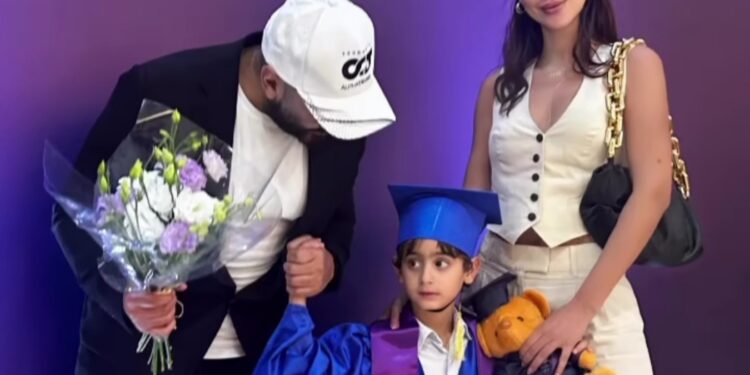 تامر وبسمة يجتمعان مجدداً بحفل تخرج نجلهما