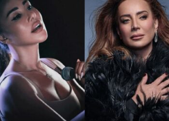 شكران مرتجى تستقبل نجوى كرم بالورود البيضاء