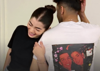 هشام جمال يعايد زوجته ليلى زاهر